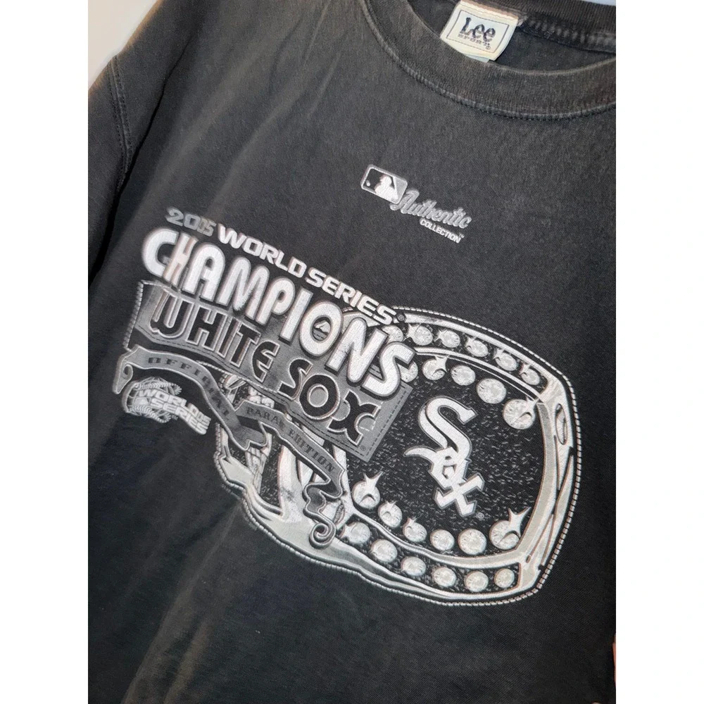Vintage Lee Sport Chicago White Sox‎ 2005 World Series Champions T-Shirt Black L